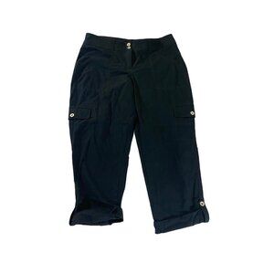 White House Black Market Women's Black Crop Classic Pants - 6